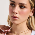 Evry Jewels Layered Snake & Bead Chain Necklace