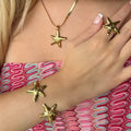 Evry Jewels Golden Starfish 4 Piece Set