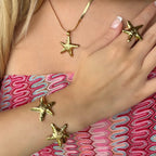 Evry Jewels Golden Starfish 4 Piece Set