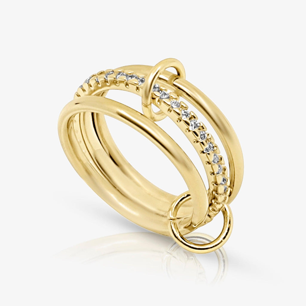Evry Jewels Stacked Linked Crystal Band Ring