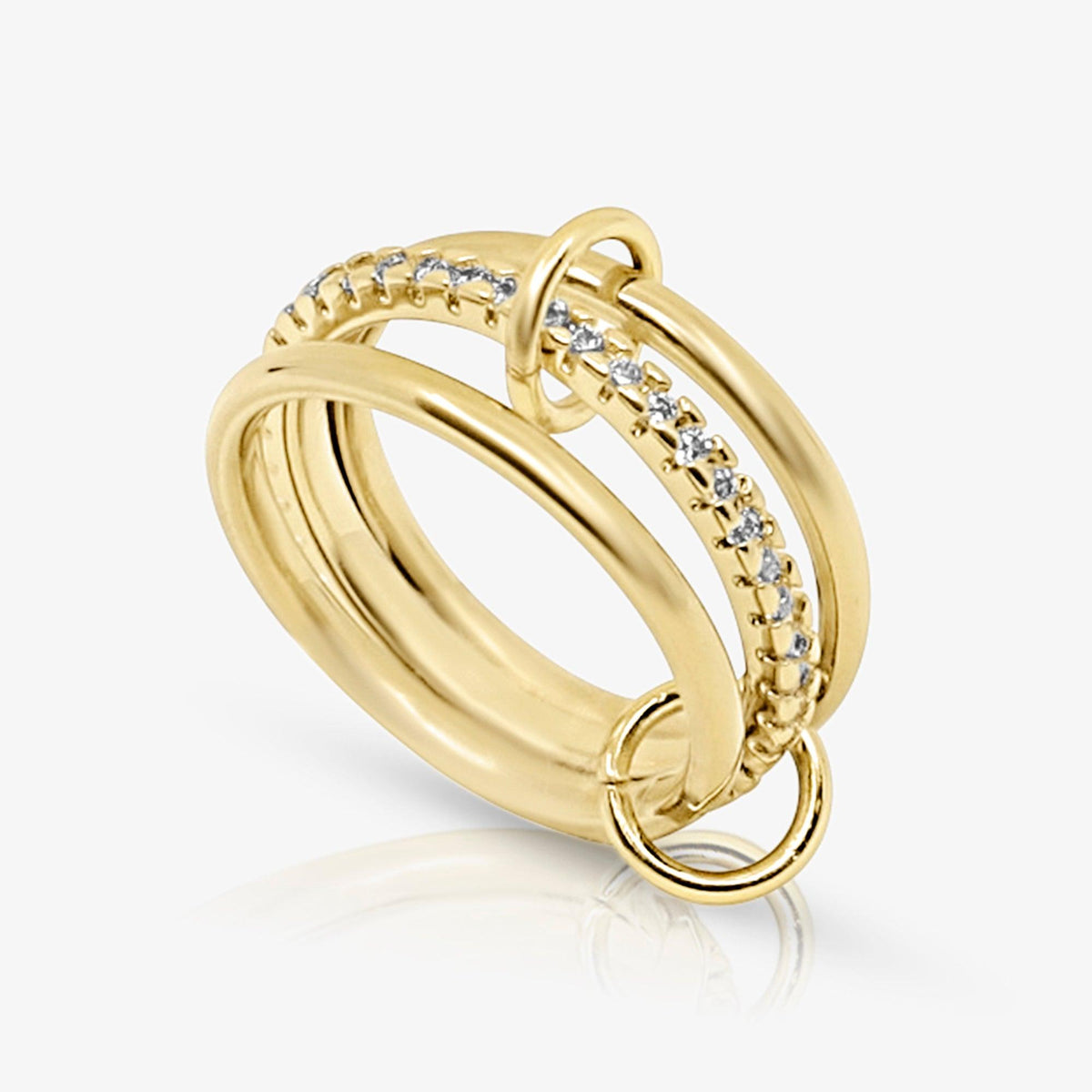 Evry Jewels Stacked Linked Crystal Band Ring