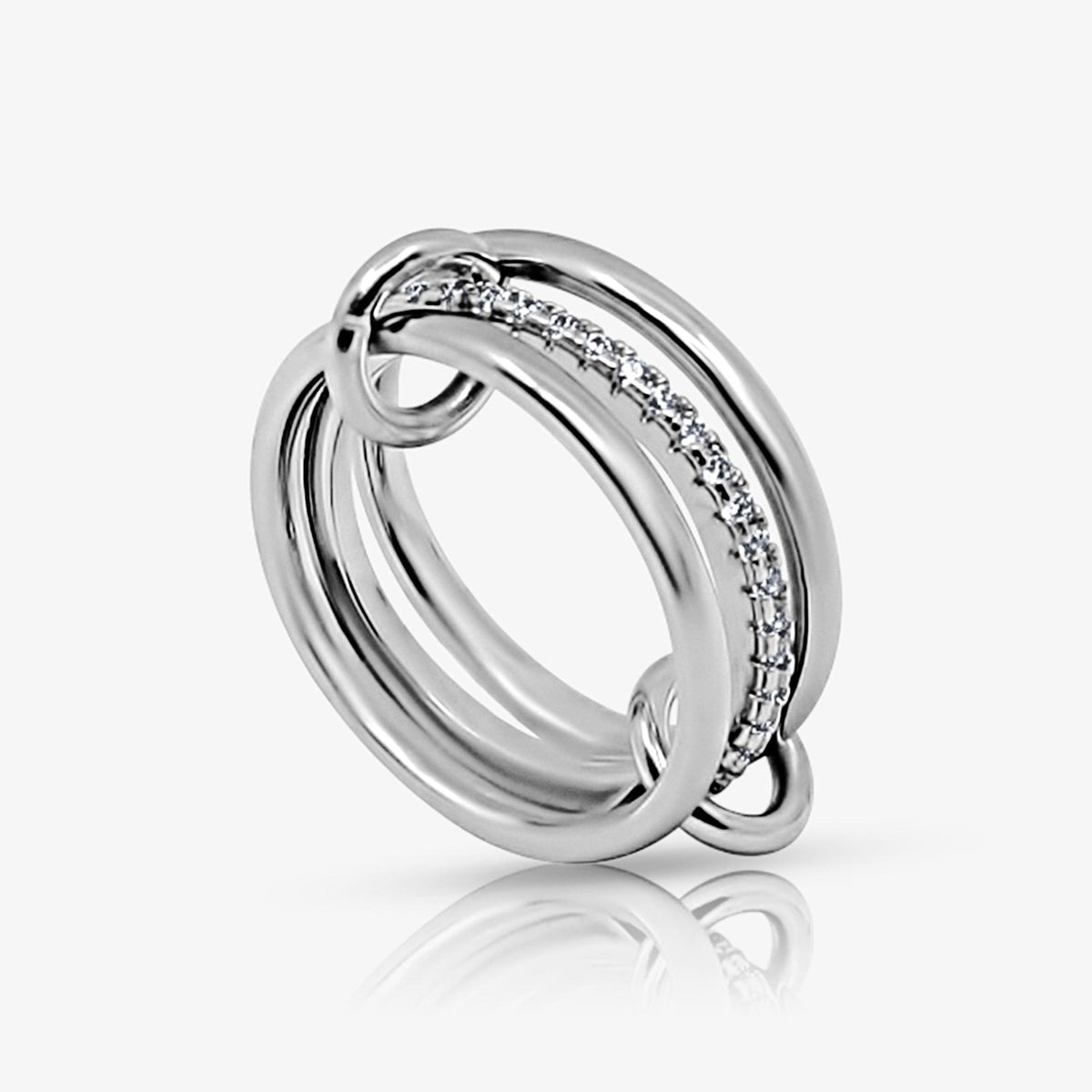 Evry Jewels Stacked Linked Crystal Band Ring