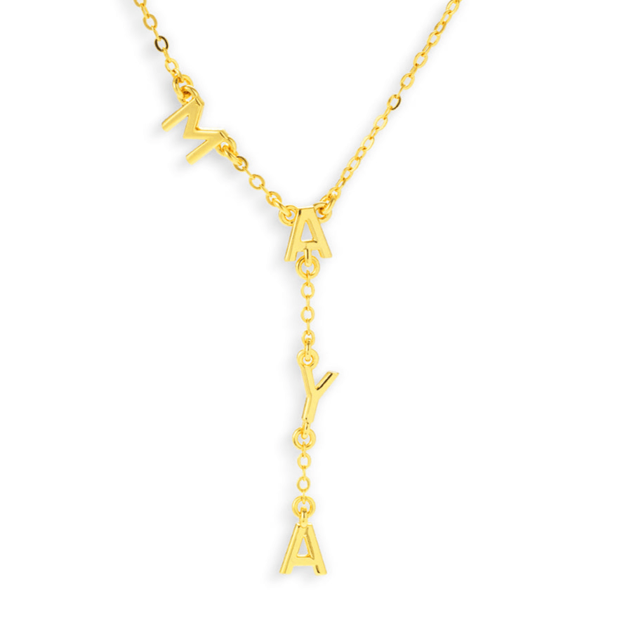Evry Jewels Custom/Personalized Name Drop Lariat Necklace