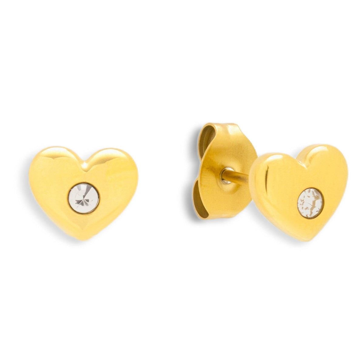 Evry Jewels Crystal Heart Stud Earrings