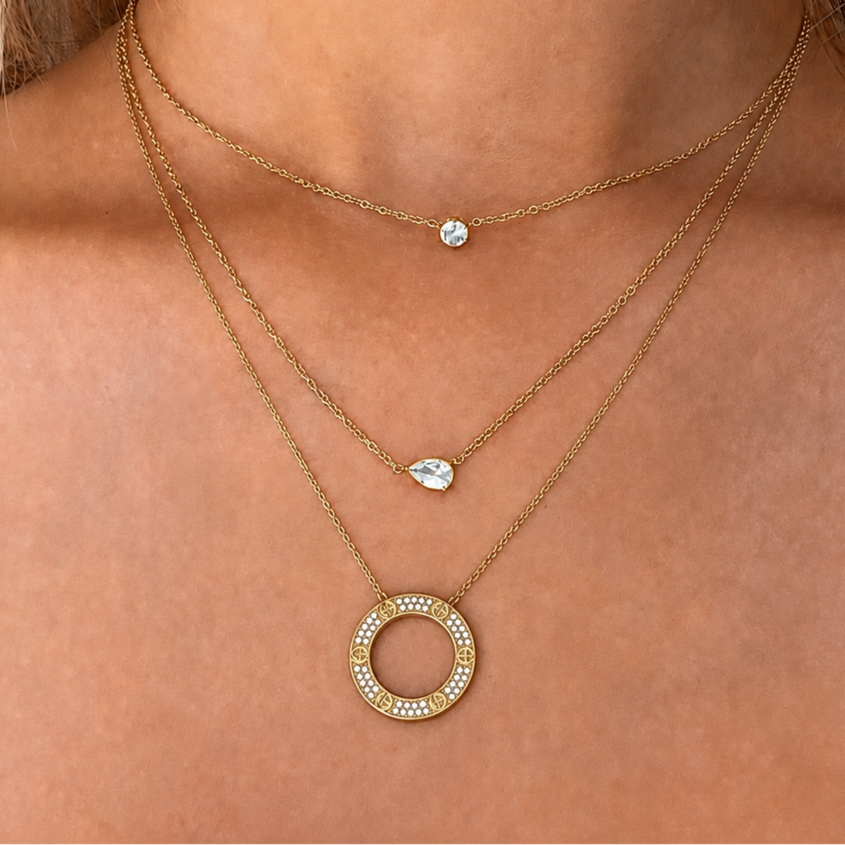 Evry Jewels Shimmer Shine 3 Piece Necklace Bundle