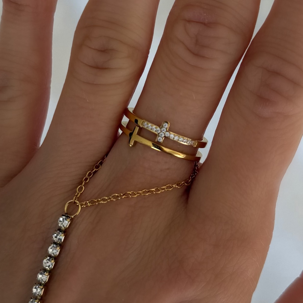 Evry Jewels Divine Darling Cross Ring
