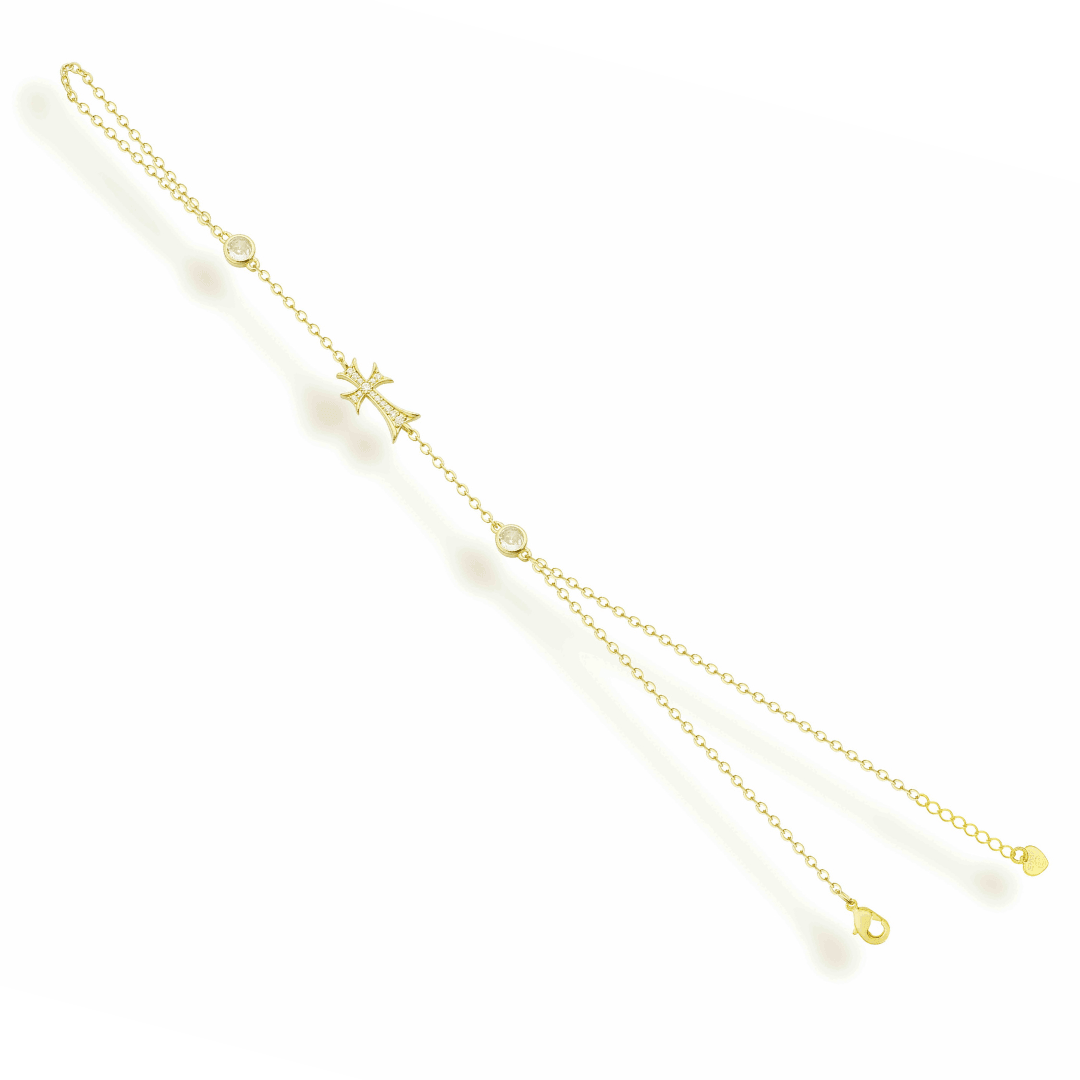 Evry Jewels Double Cross Me Hand Chain