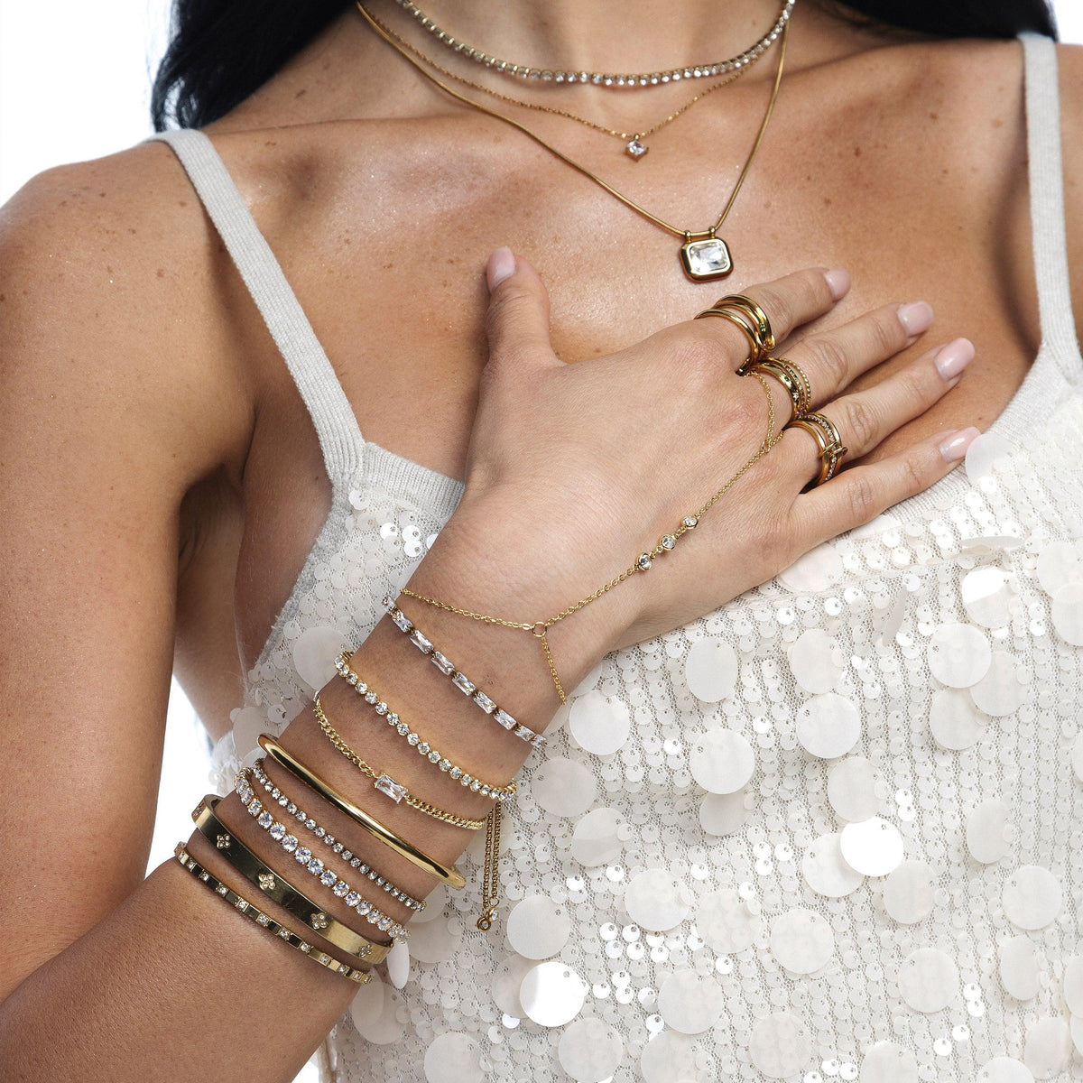 Evry Jewels Champagne Tennis Bracelet