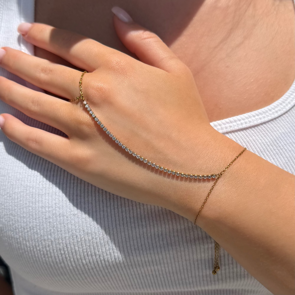 Evry Jewels Shine Bright Tennis Hand Chain