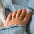 Evry Jewels Glow Mix 3-Piece Toe Rings Set