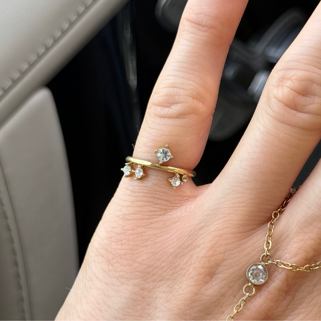 Evry Jewels Triple Spark Drop Ring