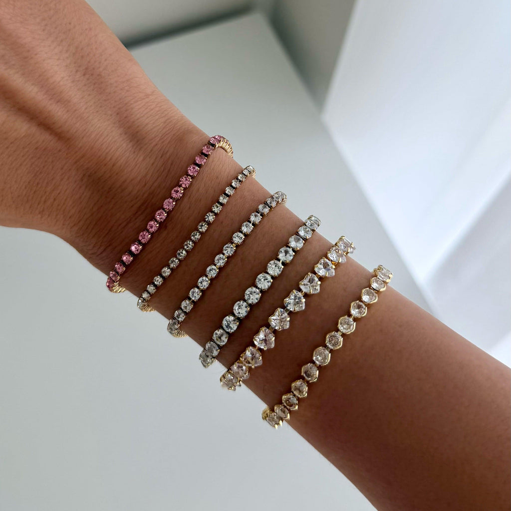 Evry Jewels Fergie Heart Tennis Bracelet