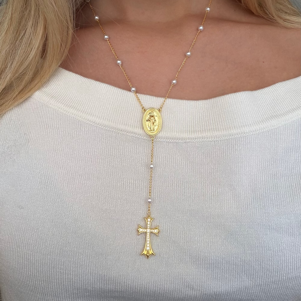 Evry Jewels Sacred Glow Lariat Necklace
