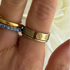 Evry Jewels Frosted Charm Stacked Ring