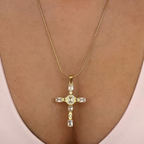 Evry Jewels Gem Up Cross Necklace