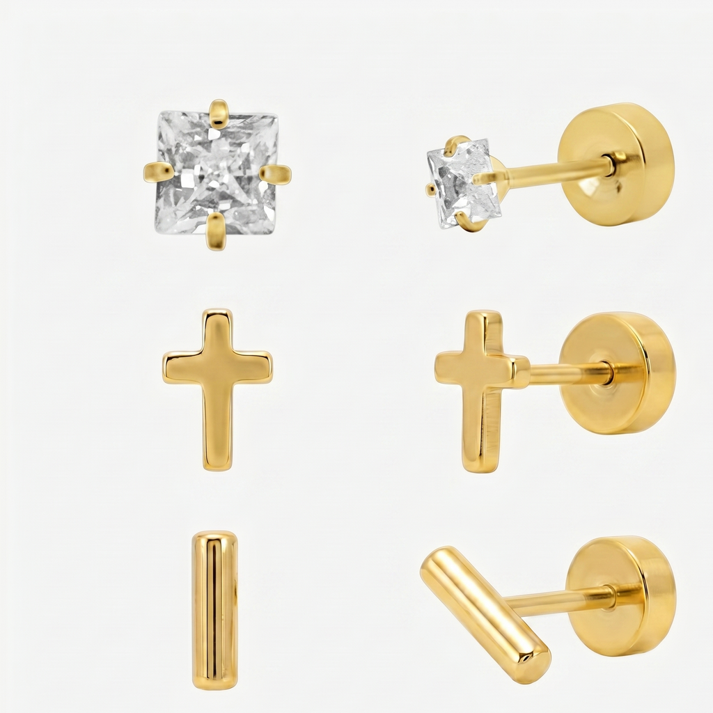 Evry Jewels Flat Back Earrings Set Collection