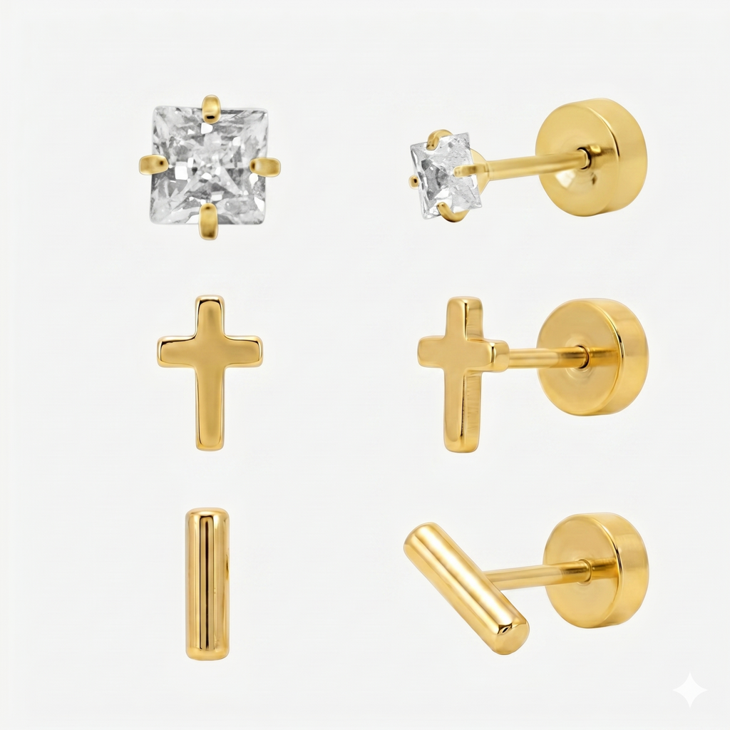 Evry Jewels Flat Back Earrings Set Collection