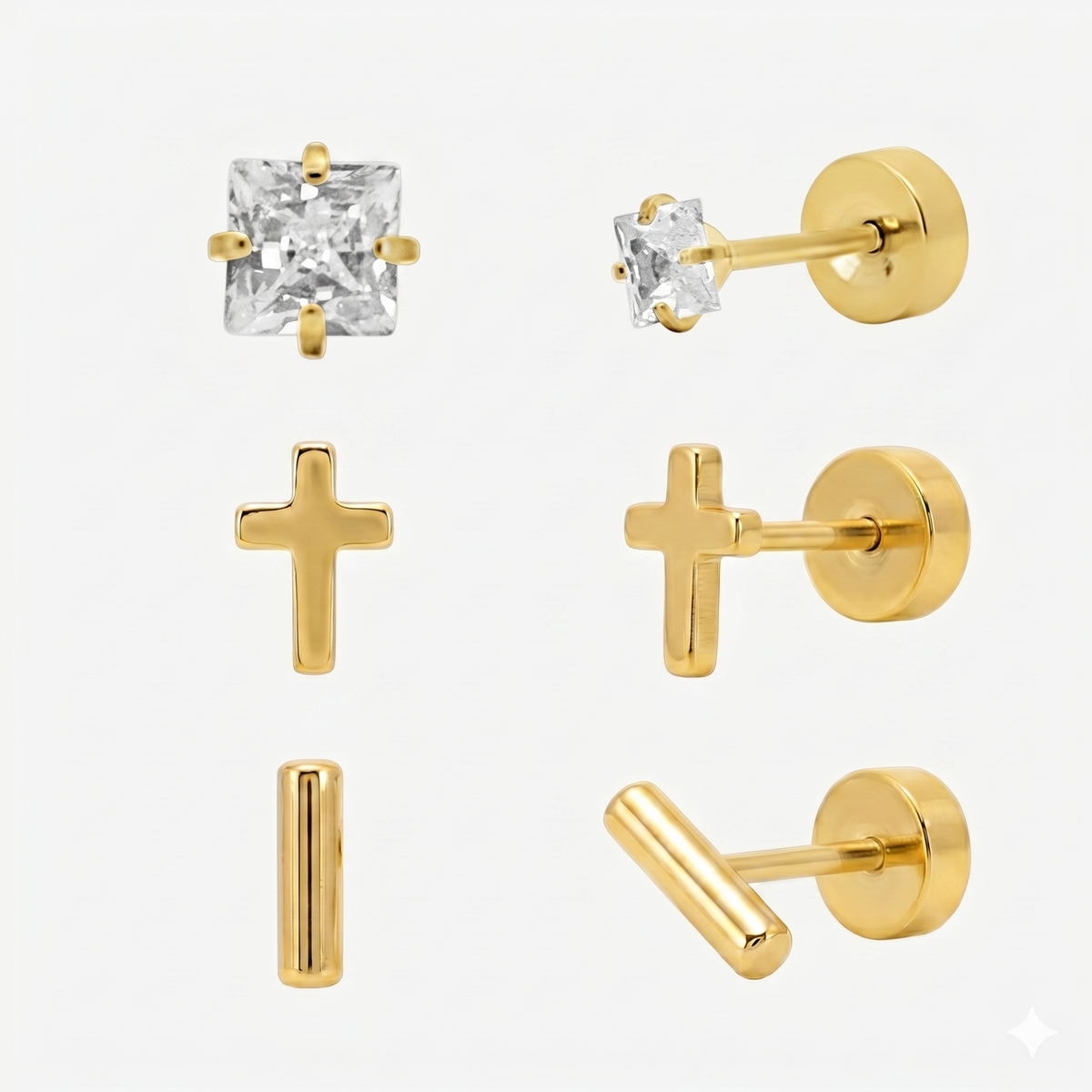 Evry Jewels Flat Back Earrings Set Collection
