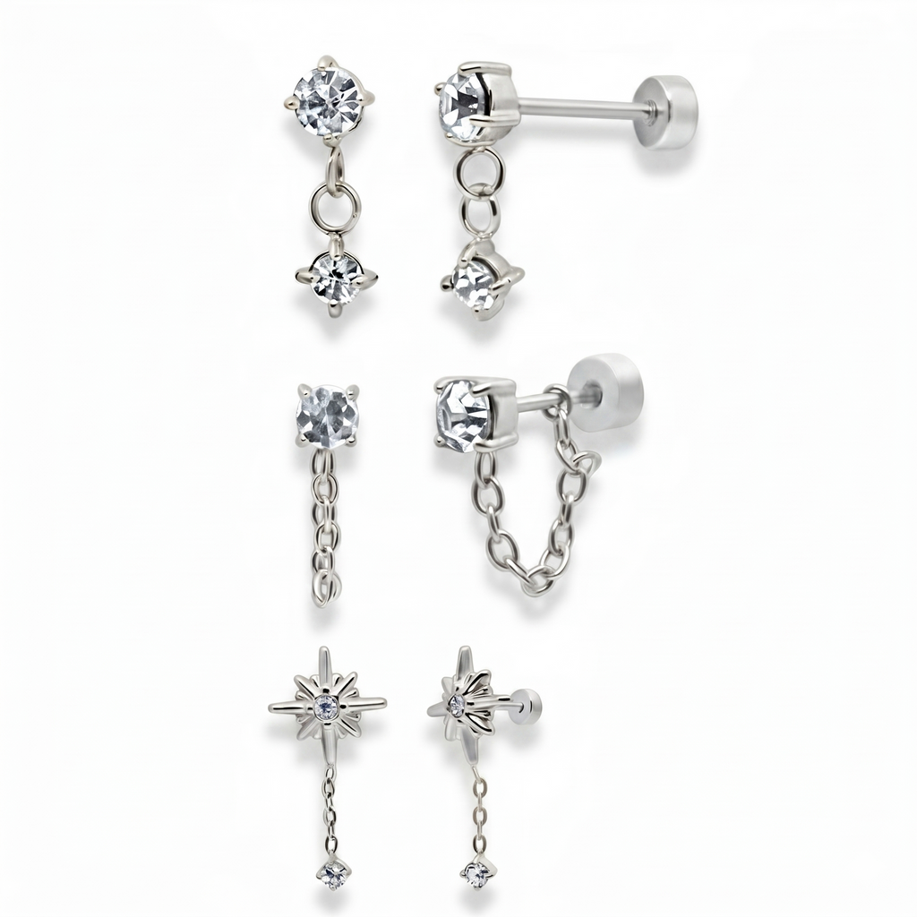 Evry Jewels Flat Back Earrings Set Collection