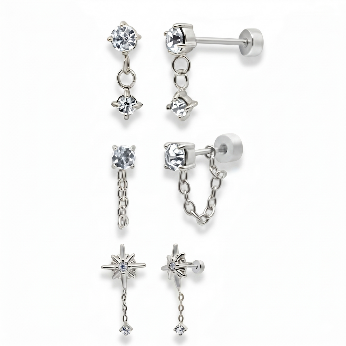 Evry Jewels Flat Back Earrings Set Collection