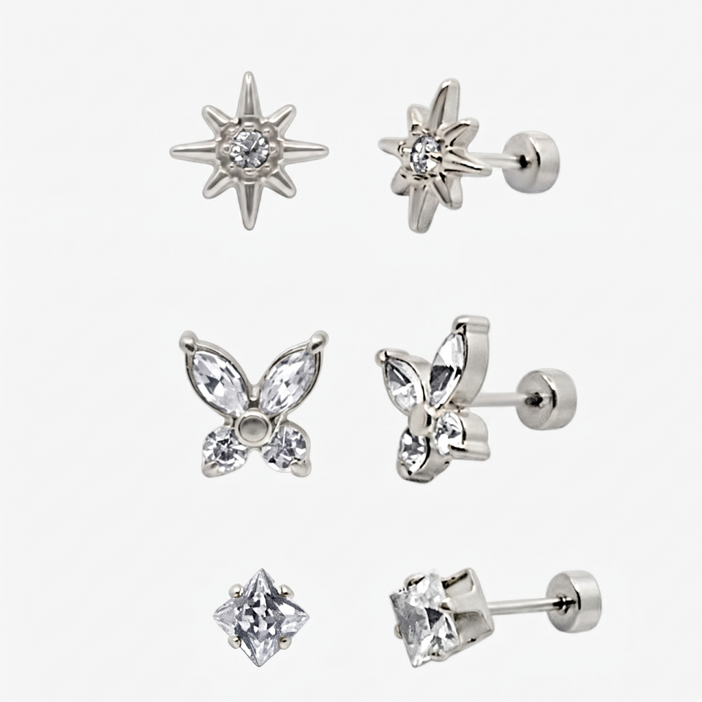 Evry Jewels Flat Back Earrings Set Collection