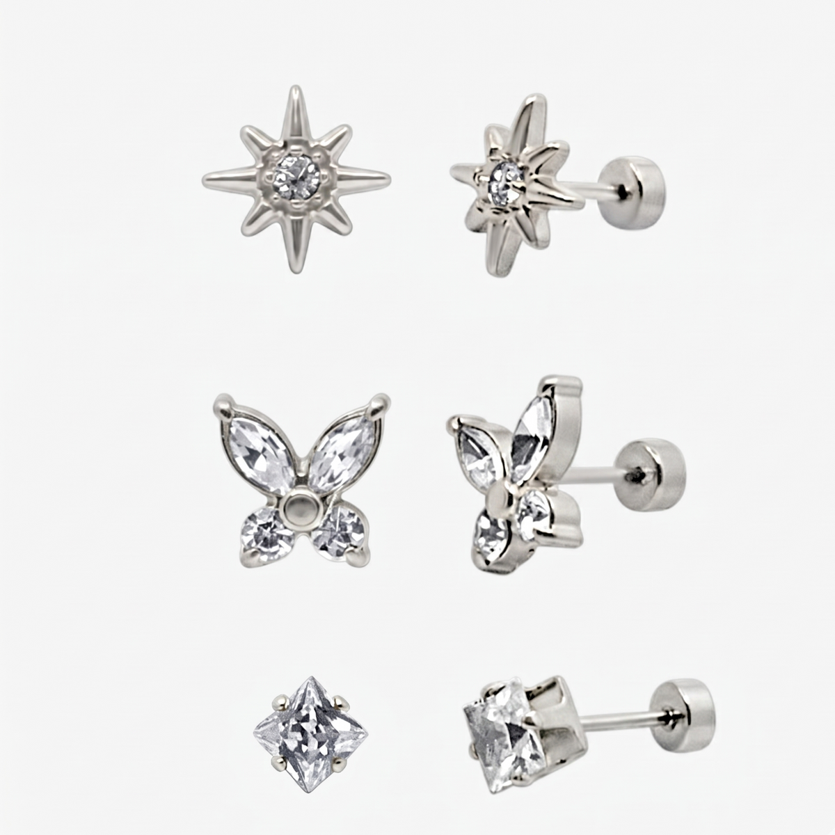 Evry Jewels Flat Back Earrings Set Collection