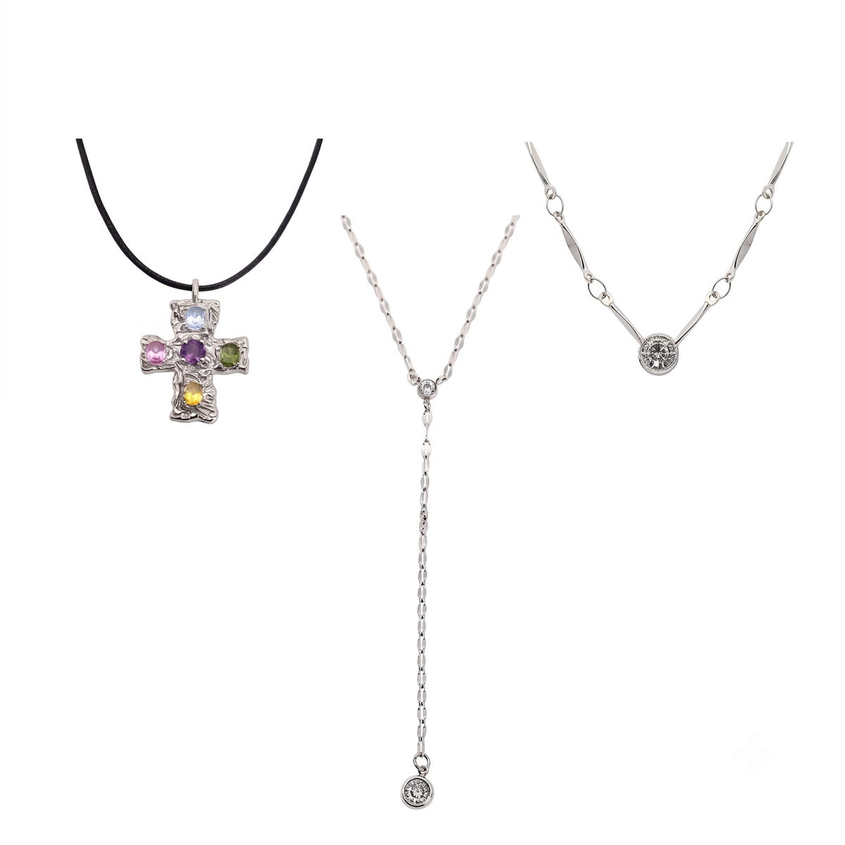 Evry Jewels Sacred Glow 3 Piece Necklace Bundle
