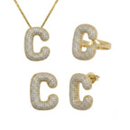 Evry Jewels Adore Me Earring. Ring & Necklace 3 Piece Bundle