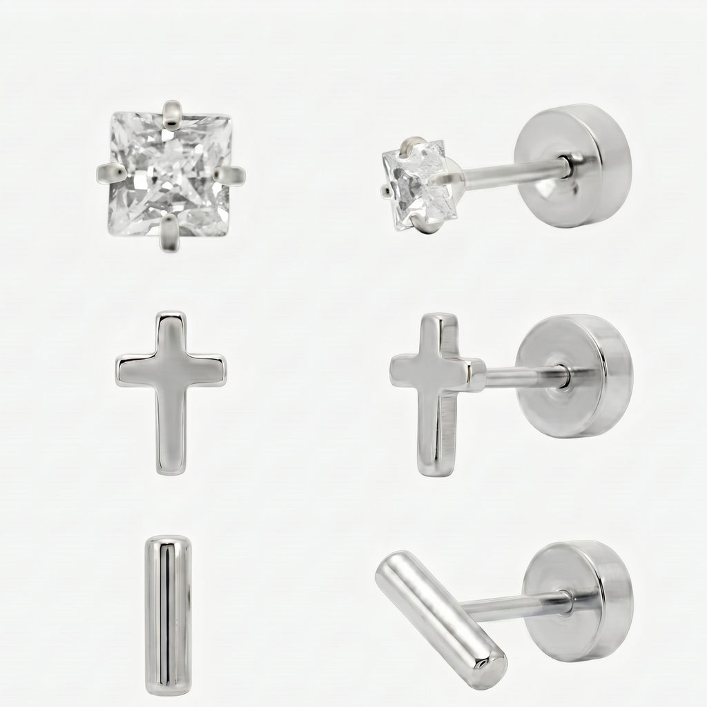 Evry Jewels Flat Back Earrings Set Collection
