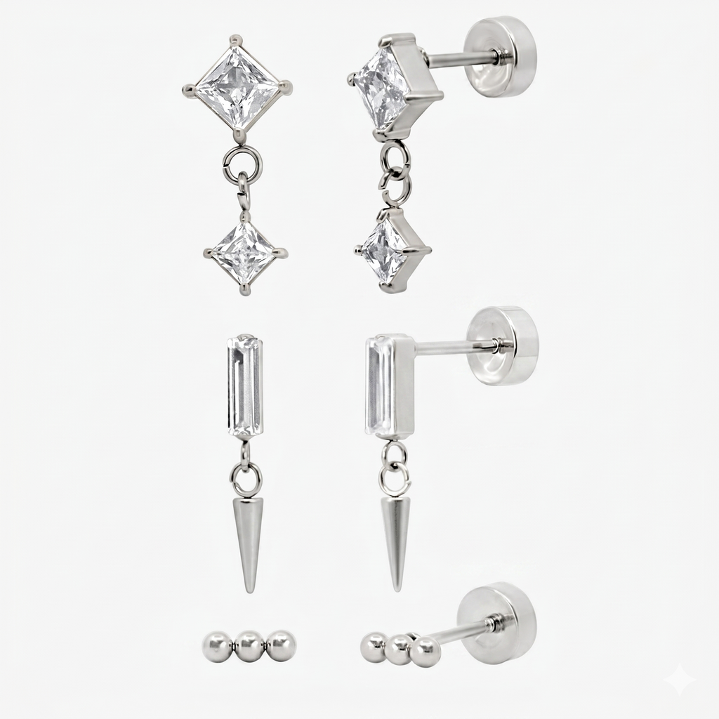 Evry Jewels Flat Back Earrings Set Collection