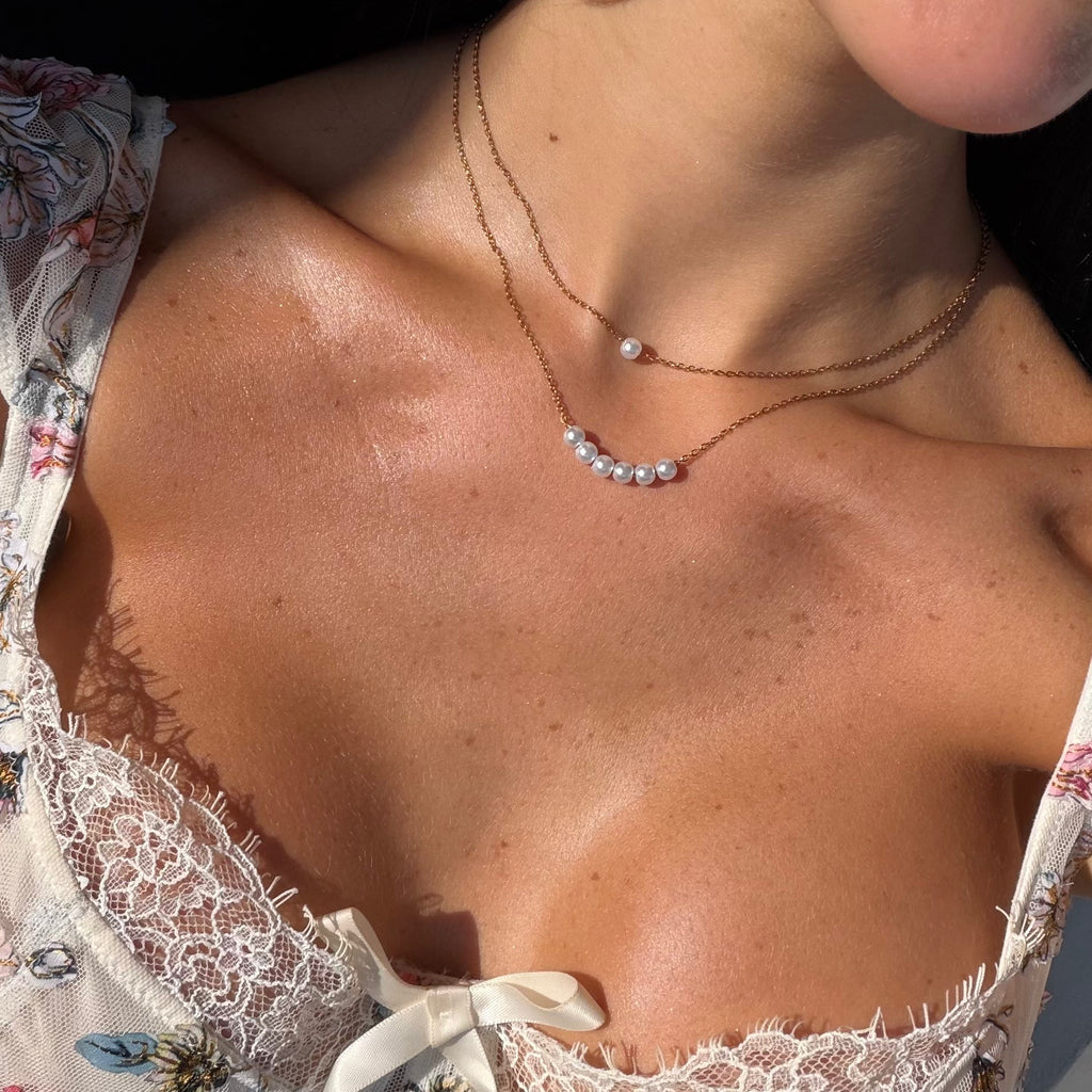 Evry Jewels Opalina Pearl 2-Piece Necklace Set