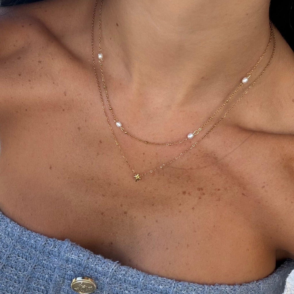 Evry Jewels Sunlit Pearl Necklace 2 Pieces Set