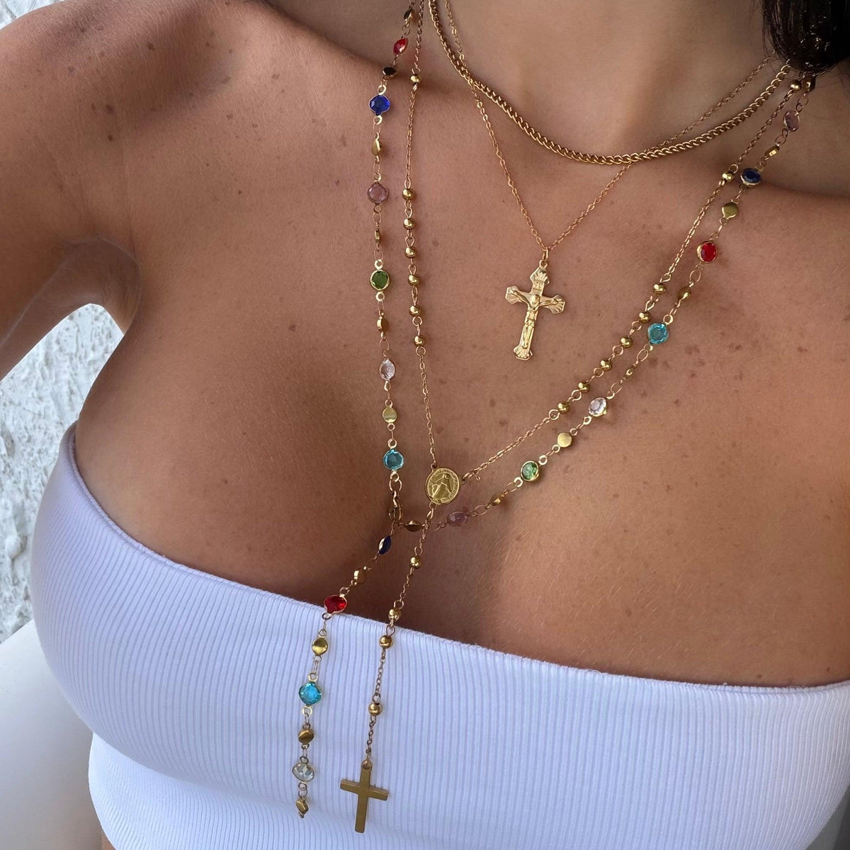 Evry Jewels Color Me Blessed Necklace 4 Piece Set