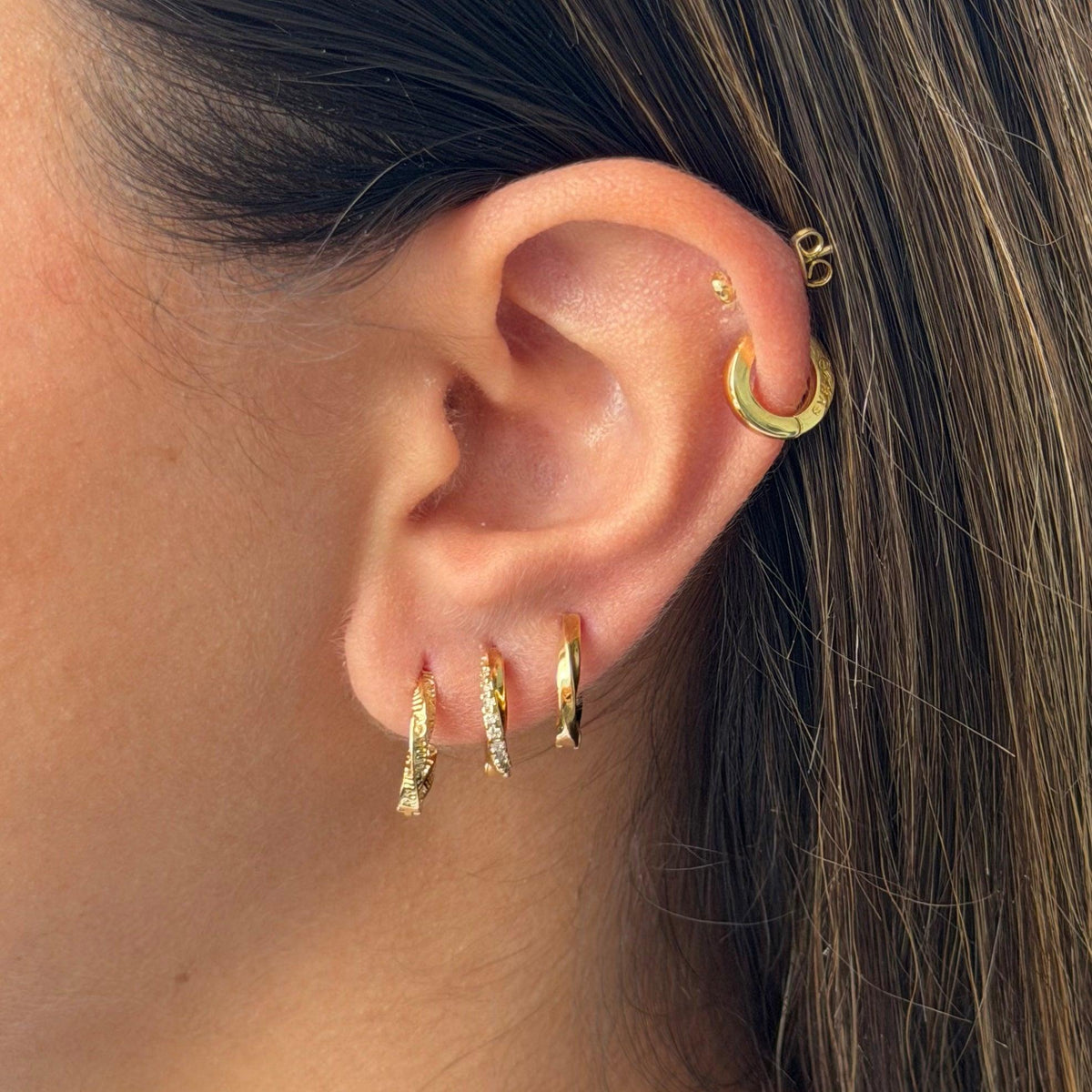 Evry Jewels Vibe Check Hoop 4 Piece Earring Set