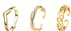Evry Jewels Glow Mix 3-Piece Toe Rings Set