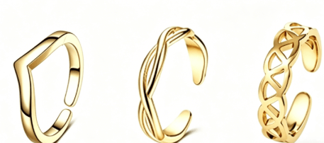 Evry Jewels Glow Mix 3-Piece Toe Rings Set