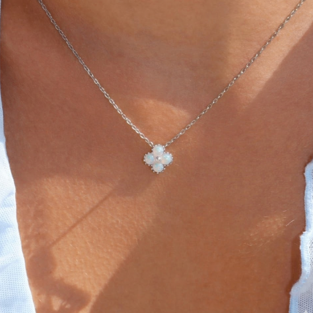 Evry Jewels Opal Blossom Necklace