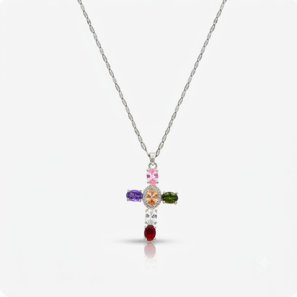 Evry Jewels Heavenly Glow Cross Necklace