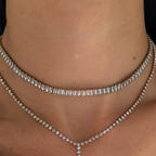 Evry Jewels Frost Beam Tennis Choker Necklace
