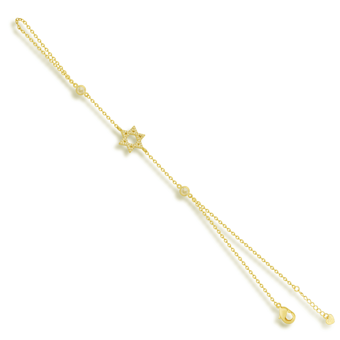 Evry Jewels Star of David Hand Chain