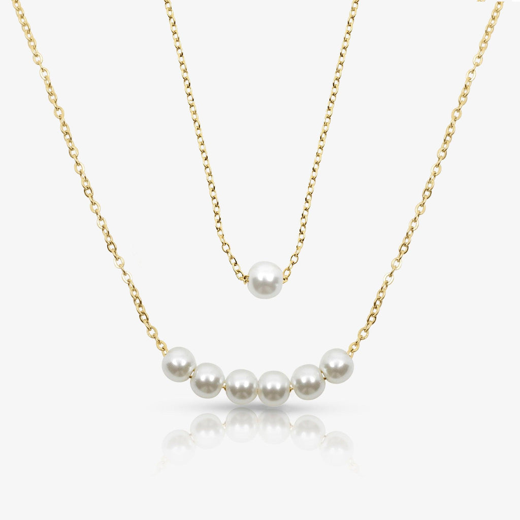 Evry Jewels Opalina Pearl 2-Piece Necklace Set