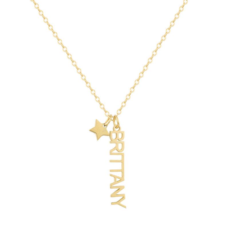 Evry Jewels Custom/Personalized Mini Vertical Charm Nameplate Necklace