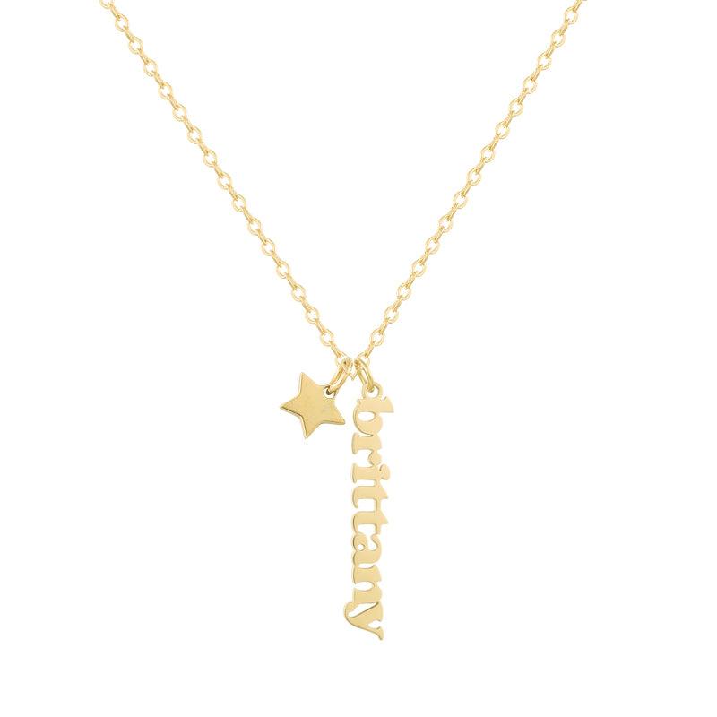 Evry Jewels Custom/Personalized Mini Vertical Charm Nameplate Necklace