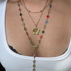 Evry Jewels Sunset Glow Rainbow Necklace Set