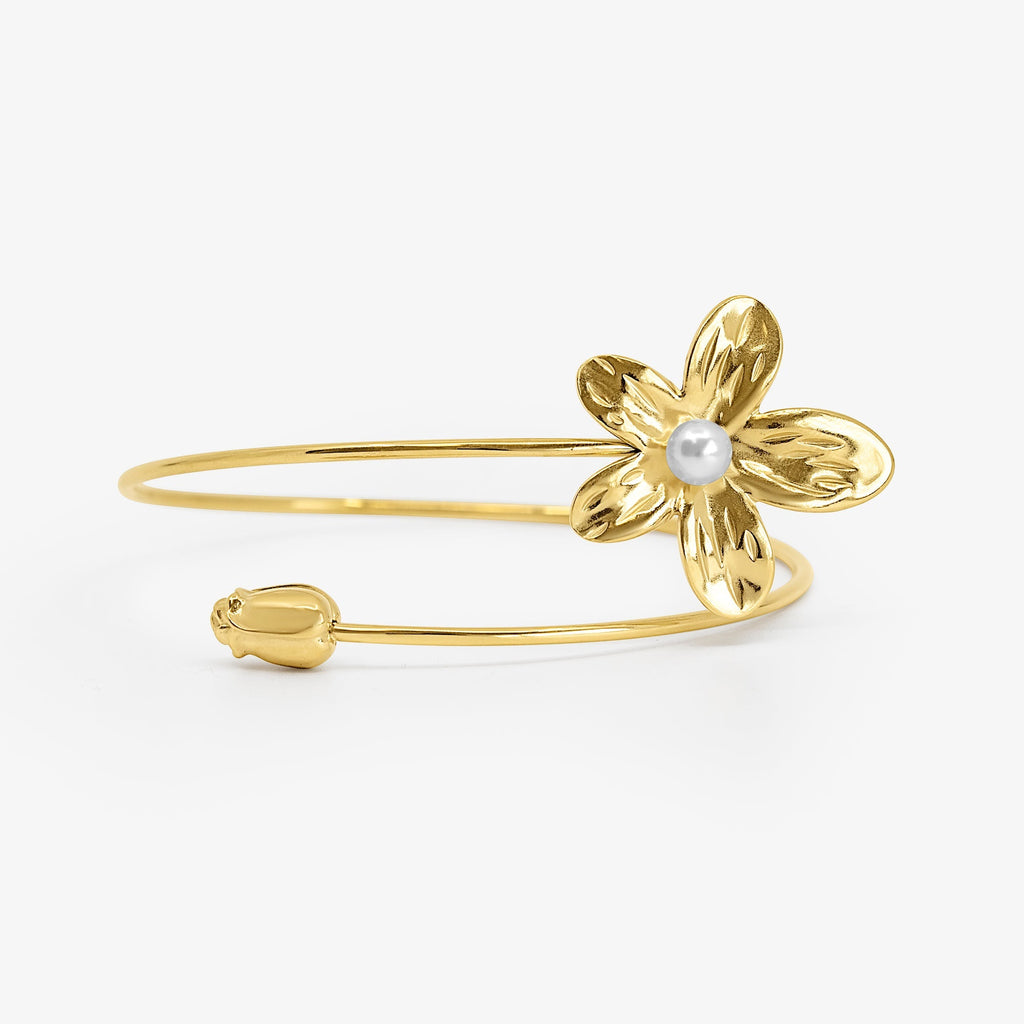 Evry Jewels Flower Crush Arm Cuff Gold