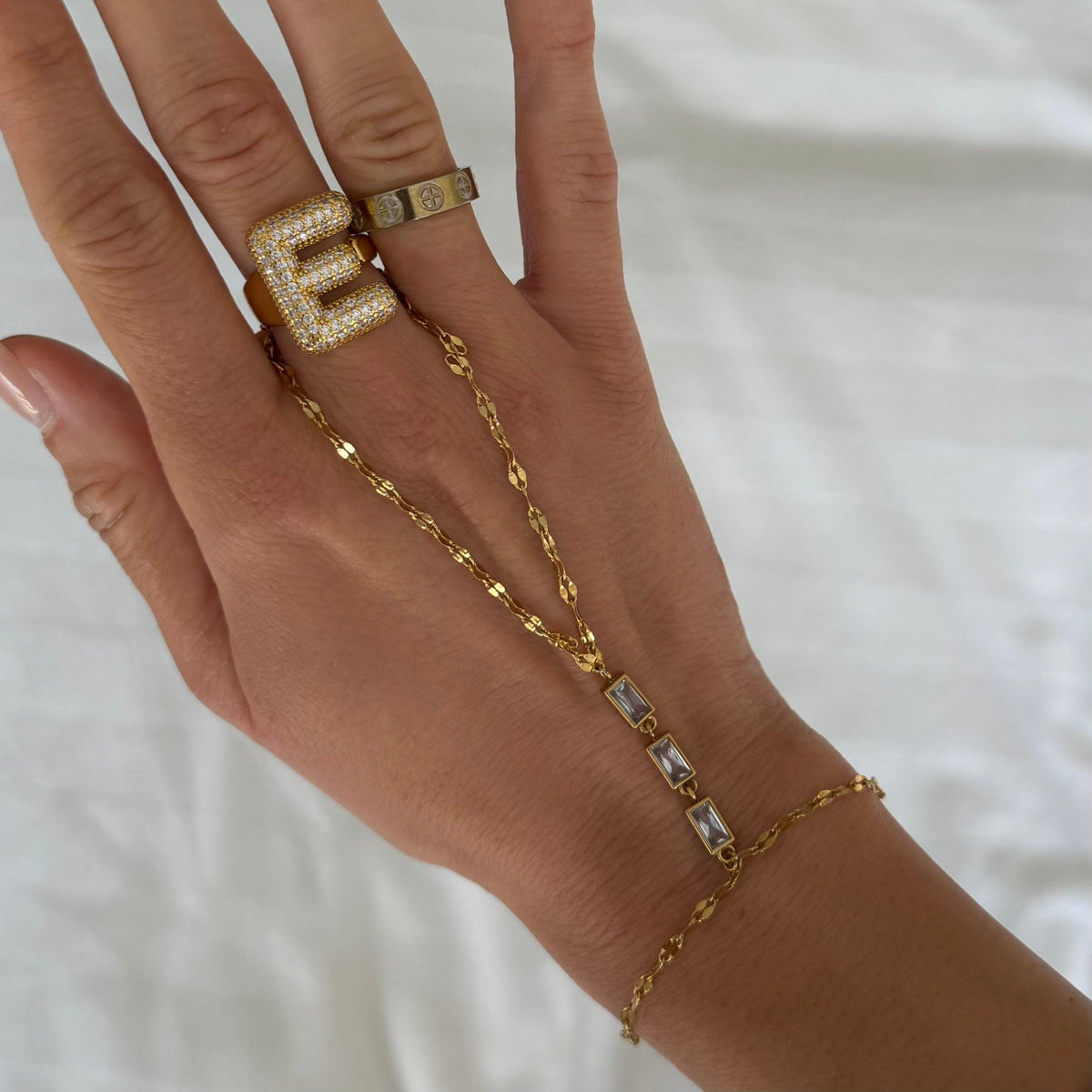 Evry Jewels Golden Babe Hand Chain