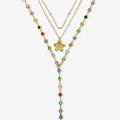 Evry Jewels Sunset Glow Rainbow Necklace Set