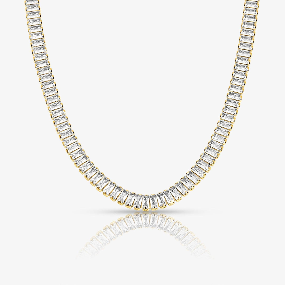 Evry Jewels Frost Beam Tennis Choker Necklace