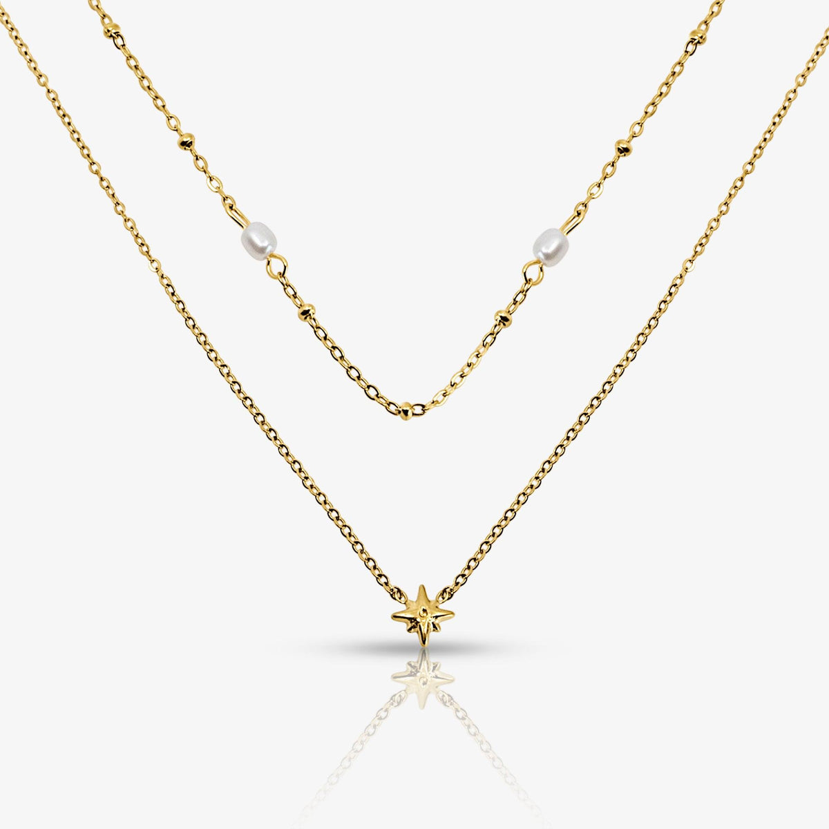 Evry Jewels Sunlit Pearl Necklace 2 Pieces Set