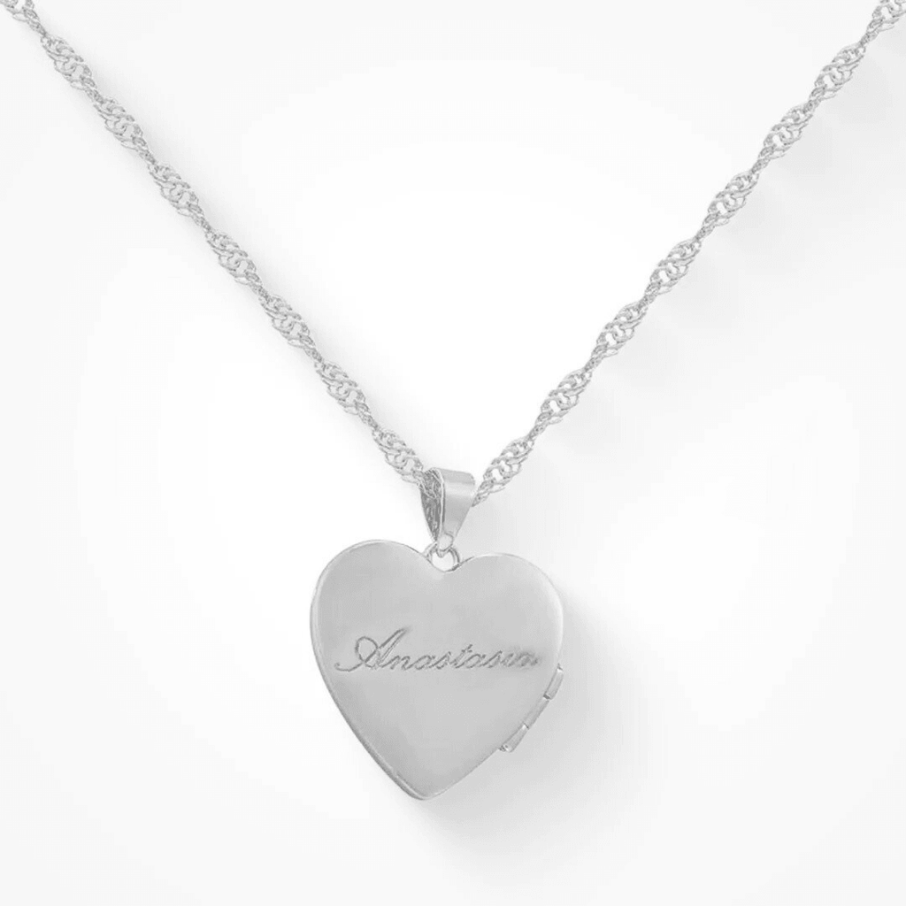 Evry Jewels Custom/Personalized Heart Locket Necklace
